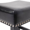 GDF Studio Loring Black Bonded Leather Backless Counter Stools, Set of 2