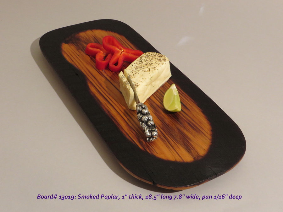 Hand-Carved Smoked Poplar Serving Board