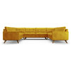 Hopson Leather U-Sofa Sectional (5 piece) - Brighton Lemon Grass Yellow