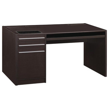 Bowery Hill Contemporary Wood Connect It Computer Desk in Cappuccino