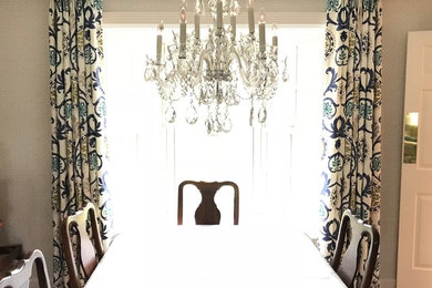 Thibaut Embroidered Linen Dining Room Draperies