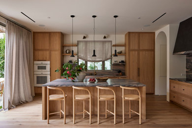 Example of a tuscan kitchen design in Los Angeles