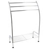 Freestanding Curved 3 Towels Stand with Shelf Chromed Metal