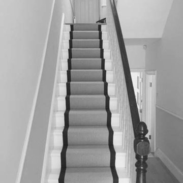 Grey Carpet with Black Border to Stairs
