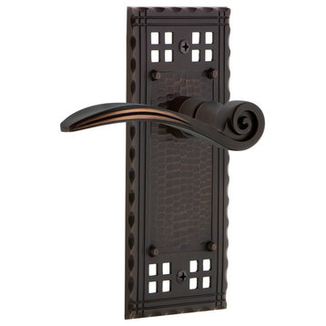 Craftsman Plate With Swan Lever, Timeless Bronze, Privacy, Non-Handed