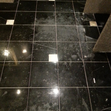 Commercial bathroom floor restoration - BEFORE