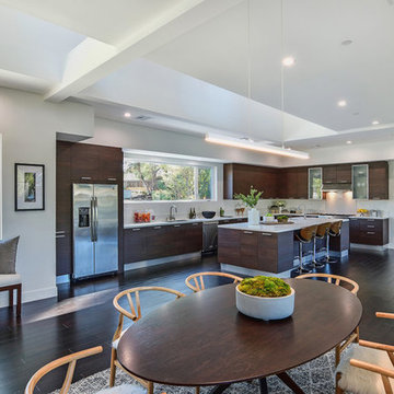 Ultra Modern Dark Brown Melamine Kitchen in Fullerton