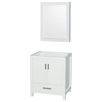 Wyndham Collection WCS141430SWHCXSXXMED Sheffield 30" Single - White / Brushed