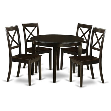 5-Piece Small Kitchen Table Set, Round Table And 4 Kitchen Chairs