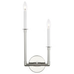 Generation Lighting - Generation Lighting Bayview 2 Lt Double Left Wall Sconce, Polished Nickel - Width: 8.25"
