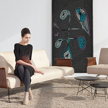 Clubber 03 Natural Khaki Sofa / Walnut Arms by Innovation USA - $1495.00