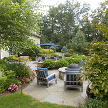 Outdoor tubs and patio stones