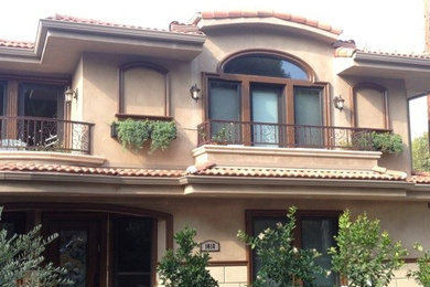 Inspiration for a mediterranean exterior home remodel in Los Angeles