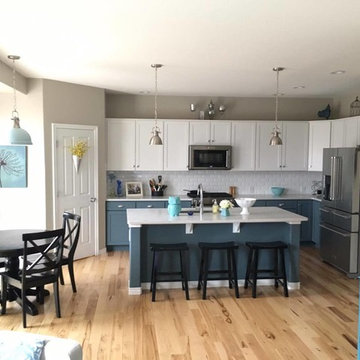 Blue Base White Uppers Kitchen - Fort Collins