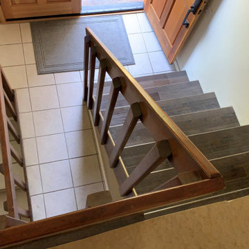 Metal railing and modified stairs