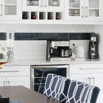 Transitional Blue and White Kitchen