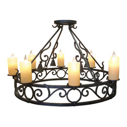 90540.555-mb8-irh-ba-Wrought-Iron-Dining-Chandelier - Products