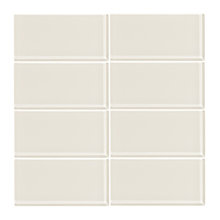 cream 3" by 6" glass subway tiles