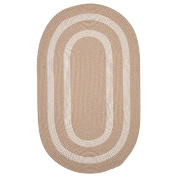 Colonial Mills Graywood GW83 Natural Bordered Area Rug, 2'x8' Oval