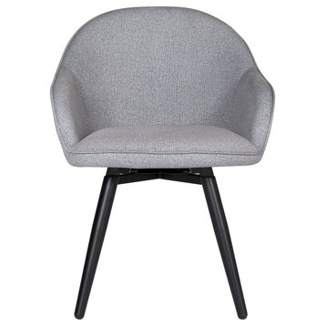 Dome Swivel Dining/Office Chair With Arms, Heather Gray