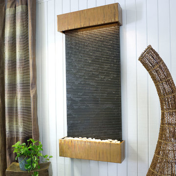 Bluworld Classic Quarry Nojoqui Falls Black Granite w/ Copper Patina Trim Kit