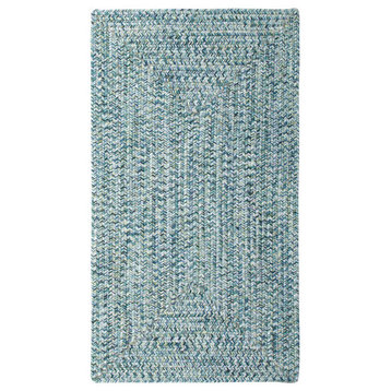 Capel Sea Pottery Blue 0110_400 Braided Rugs 3'x5' Concentric Rectangle
