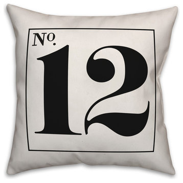 Vintage Number 12 Sign Throw Pillow