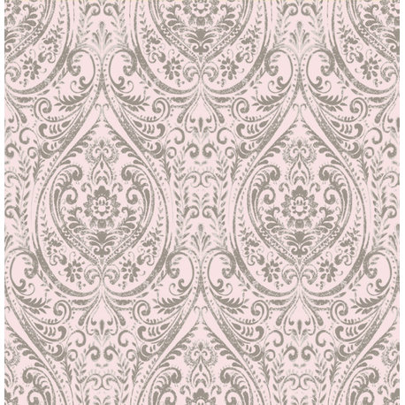 Gypsy Light Pink  Damask Wallpaper Bolt