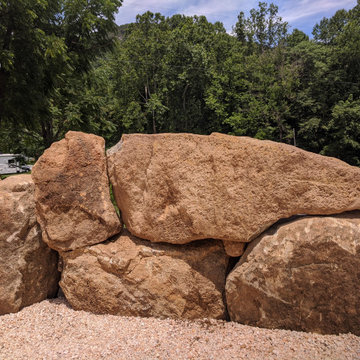 Ancient, Megalithic Sunken Fire Pit and Boulder Wall