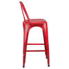 Felix | Distressed French Cafe Style Bar Chair, Distressed Red