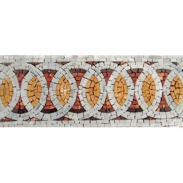 Mosaic Border, Contemporary Tile Art, 8"x12"