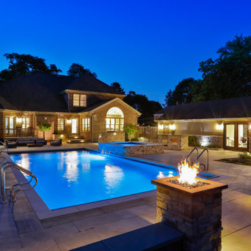 Prospect Heights Outdoor Living Project with Swimming Pool and Hot Tub
