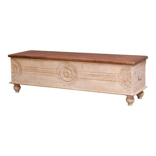 Beaufort Steamer Storage Trunk Rustic Coffee Table Chest