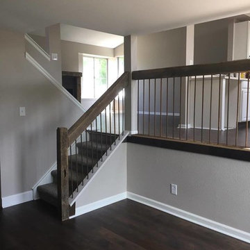 Railing System using hand hewn beams from Front Range Timber!