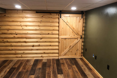 Rustic basement finishing