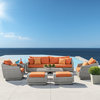 Cannes 8-Piece Sunbrella Outdoor Patio Sofa and Club Chair Seating Set, Orange