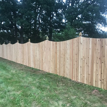 Western Red Cedar Spaced picket fence Concave Top