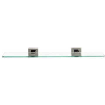 Alno 18" Glass Shelf with Brackets Modern, Polished Nickel