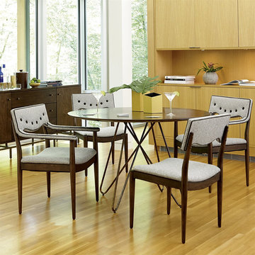 A.R.T. Furniture Epicenters Silver Lake Round Dining Table in Mid-Century Walnut