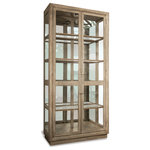 Riverside Furniture - Riverside Furniture Sophie Display Cabinet - Sophie is a refined glamorous collection. Clean lines and soft rounded corners give this group a light and airy feel while the metallic accents add the perfect finishing touch. Constructed of wire-brushed Oak veneers in our Natural finish.