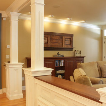 Fluted pilasters to give a sense of a semi private space