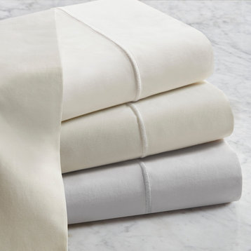 Croscill Sateen Weave 500TC 100% Egyptian Cotton Sheet Set, White, Cal King