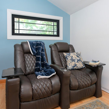 Black Window with Prairie Style Grilles in Terrific TV Room - Renewal by Anderse