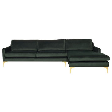 Safavieh Couture Brayson Chaise Sectional Sofa Hunter Green
