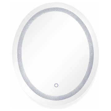 Dyconn Edison Crystal Oval Backlit Vanity Bathroom LED Mirror,30"x36"