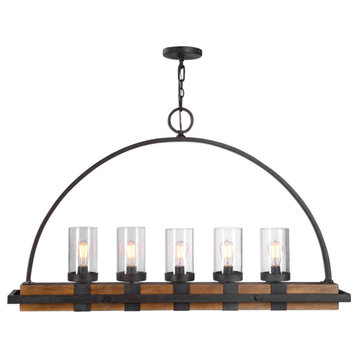 Uttermost Atwood, Uttermost Atwood 5-Light Rustic Linear Chandelier