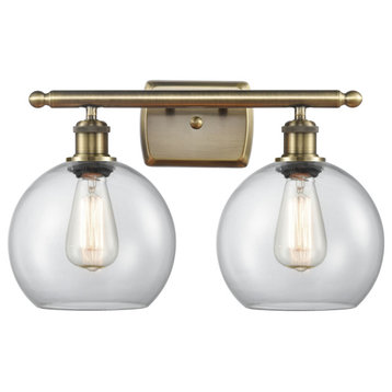 Innovations 516-2W-AB-G122-LED 2 Light Bath Vanity Light, Antique Brass