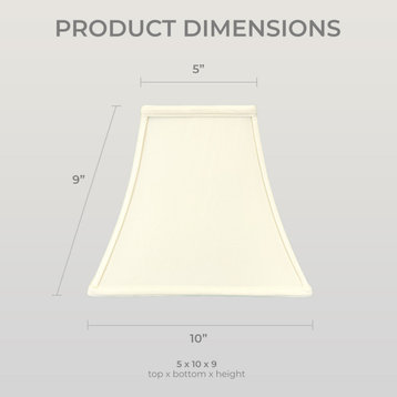 Royal Designs Square Bell Lamp Shade, Eggshell, 5x10x9, Single
