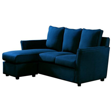 Furniture of America Sula Fabric Reversible Modular Sectional in Royal Blue