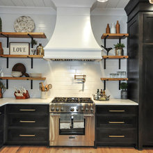wooden shelves